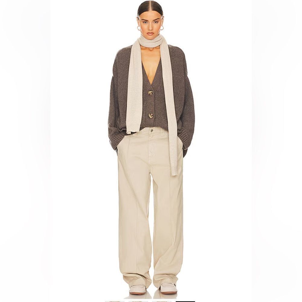 NWT HELSA Workwear Oversized Pants Taupe khaki wide leg Revolve M